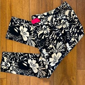 Vintage St. John Sport Marie Gray Black/Cream Floral Pattern Pant/ 6